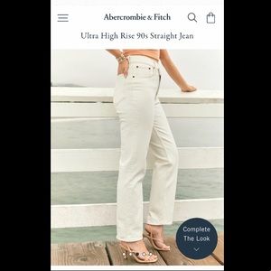 Off White A&F Ultra High Rise 90s Straight Jean - 29 fits like 28